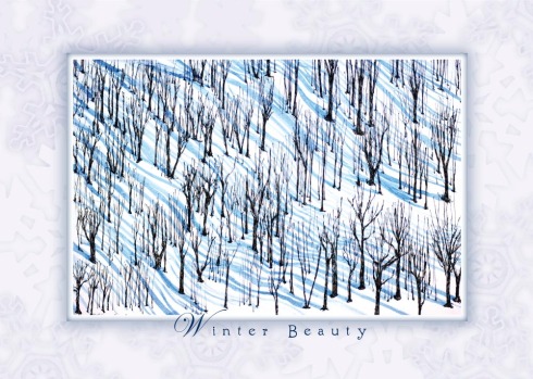 ink and watercolor painting of winter
