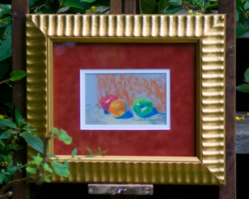 Fruit framed original pastel.