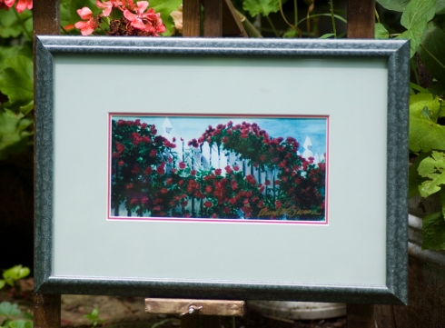 Red Climbers framed print.