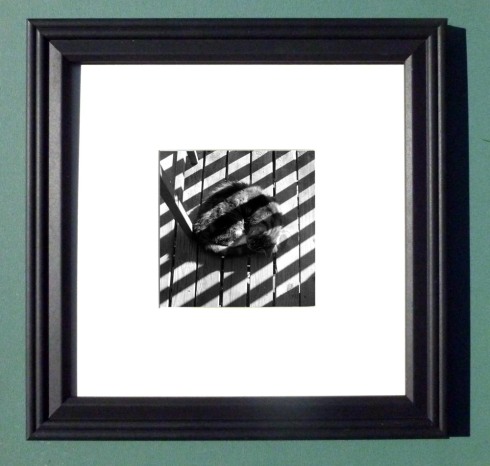 Stripes on Stripe, 4" X 4", black frame